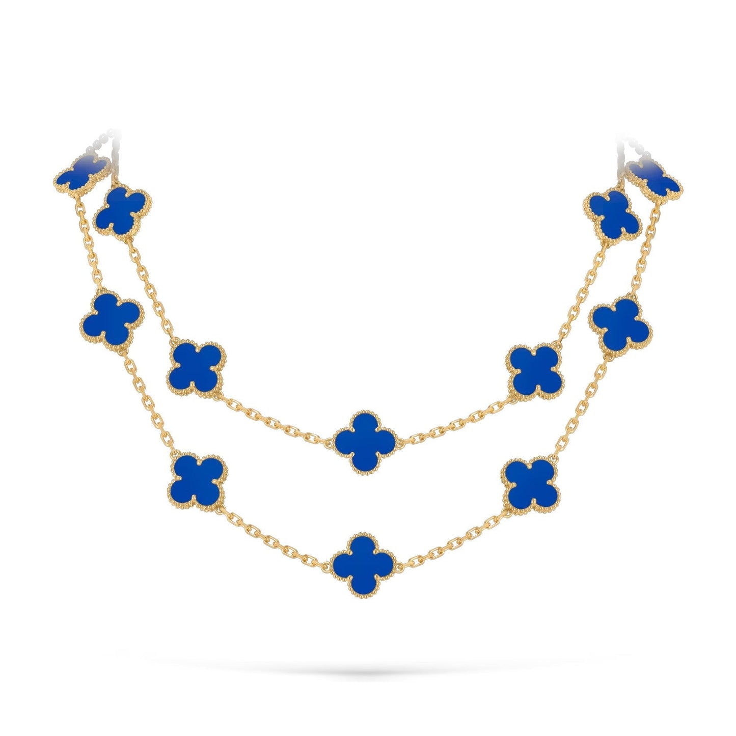 [Riva Jewelry]CLASSIC 20-MOTIF LUCKY CLOVER LONG NECKLACE GOLD COLLECTION