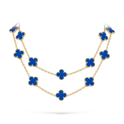 [Riva Jewelry]CLASSIC 20-MOTIF LUCKY CLOVER LONG NECKLACE GOLD COLLECTION