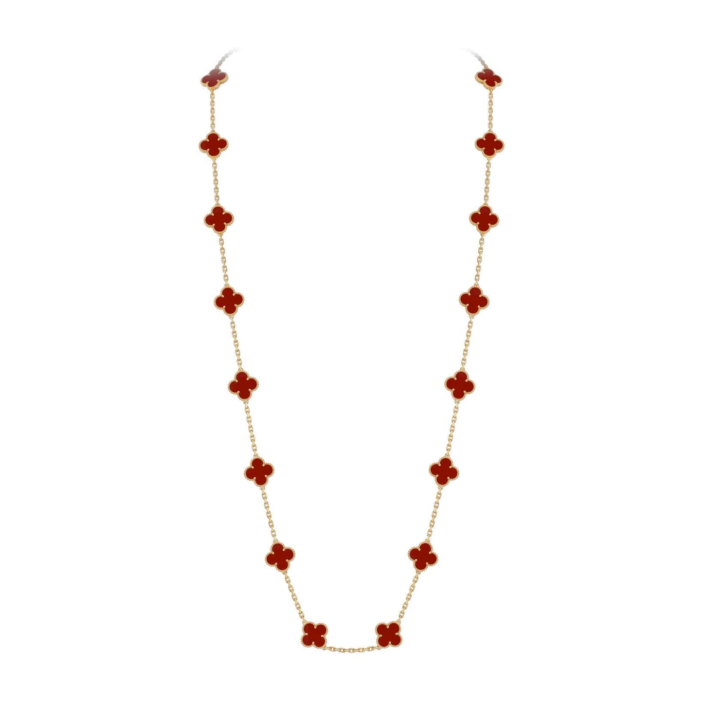 [Riva Jewelry]CLASSIC 20-MOTIF LUCKY CLOVER LONG NECKLACE GOLD COLLECTION