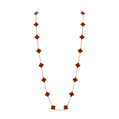 [Riva Jewelry]CLASSIC 20-MOTIF LUCKY CLOVER LONG NECKLACE GOLD COLLECTION