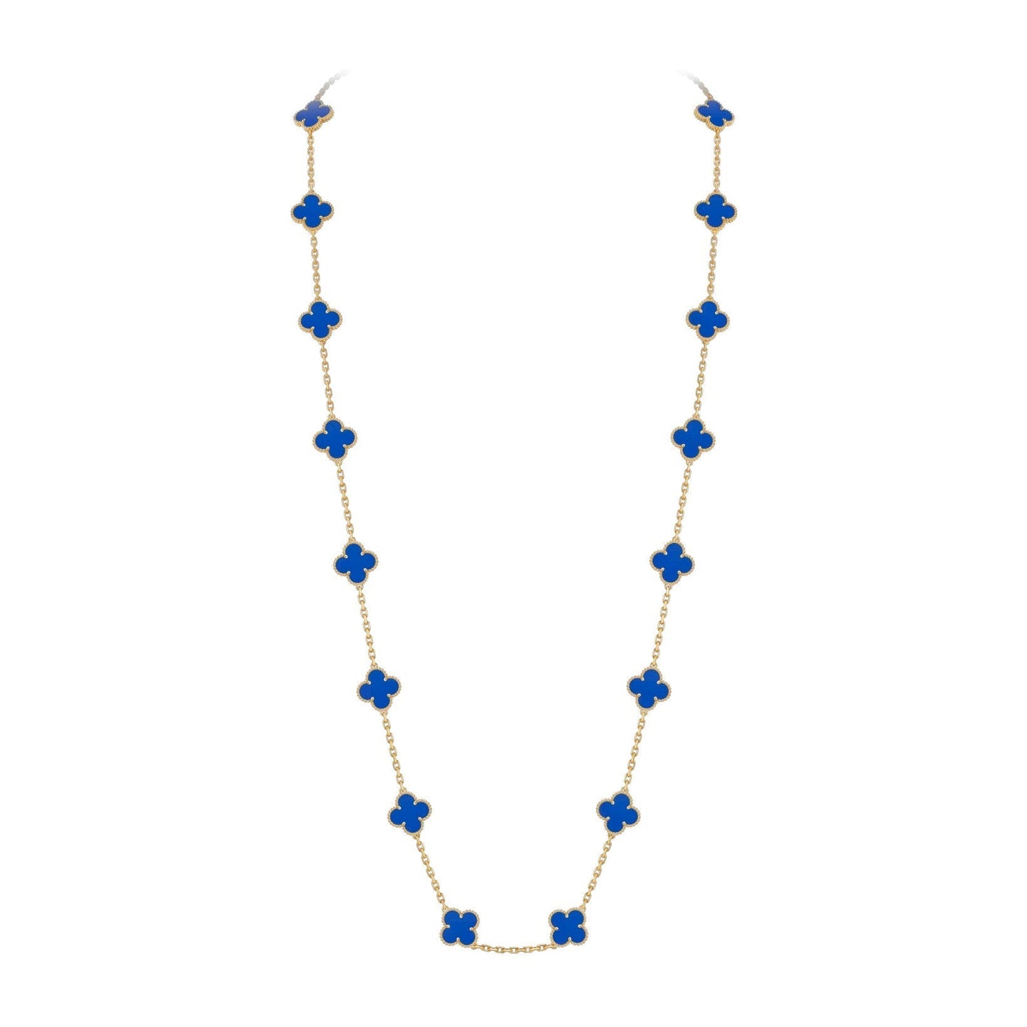 [Riva Jewelry]CLASSIC 20-MOTIF LUCKY CLOVER LONG NECKLACE GOLD COLLECTION