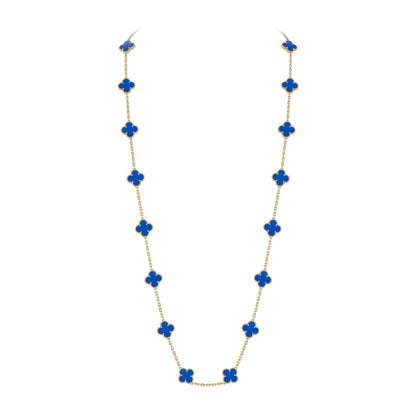 [Riva Jewelry]CLASSIC 20-MOTIF LUCKY CLOVER LONG NECKLACE GOLD COLLECTION