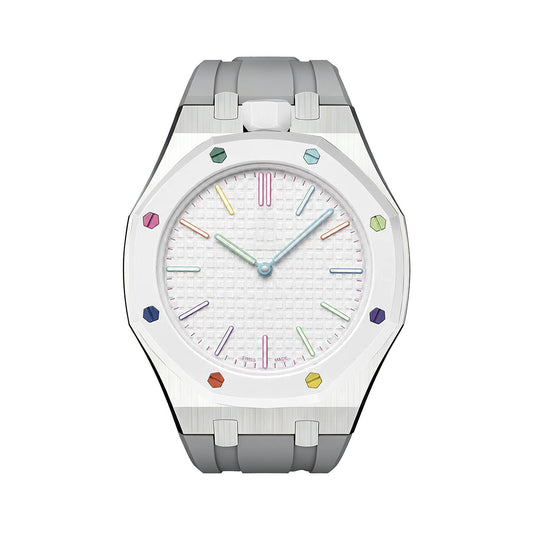 [Riva Jewelry]OAK POP GRAY STEEL SILICONE STRAP