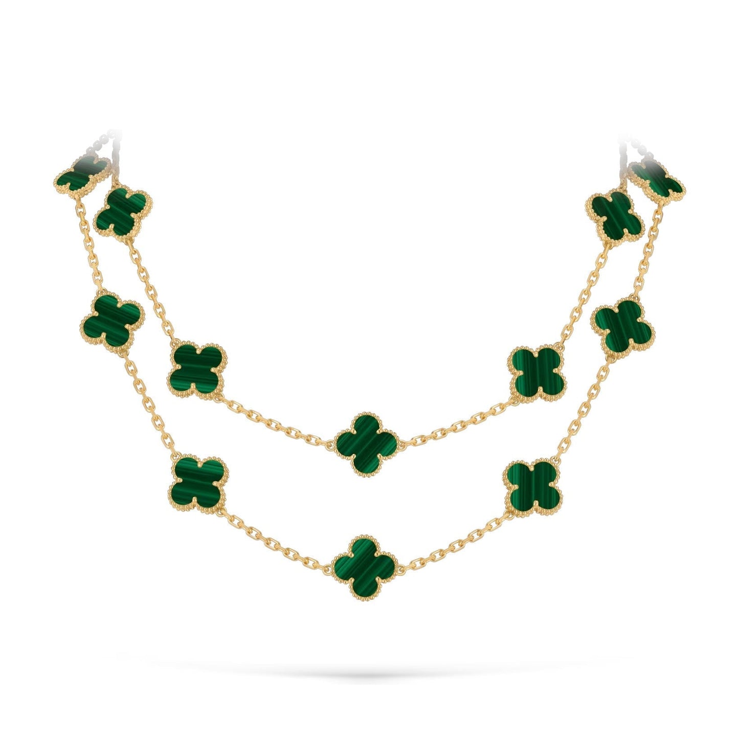 [Riva Jewelry]CLASSIC 20-MOTIF LUCKY CLOVER LONG NECKLACE GOLD COLLECTION