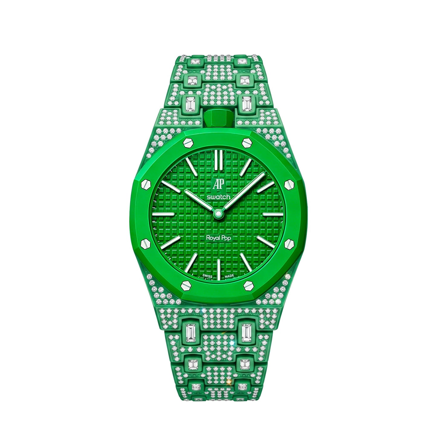 [Riva Jewelry]Royal Oak Pop Exclusive Bioceramic Case & Bioceramic Strap Full Diamond