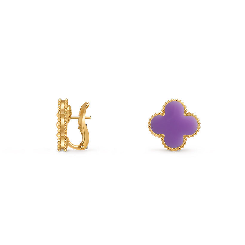 [Riva Jewelry]15MM CLOVER FLOWER STUD EARRINGS GOLD COLLECTION