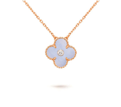 [Riva Jewelry]15MM CLOVER FLOWER DIAMOND PENDANT NECKLACE COLLECTION