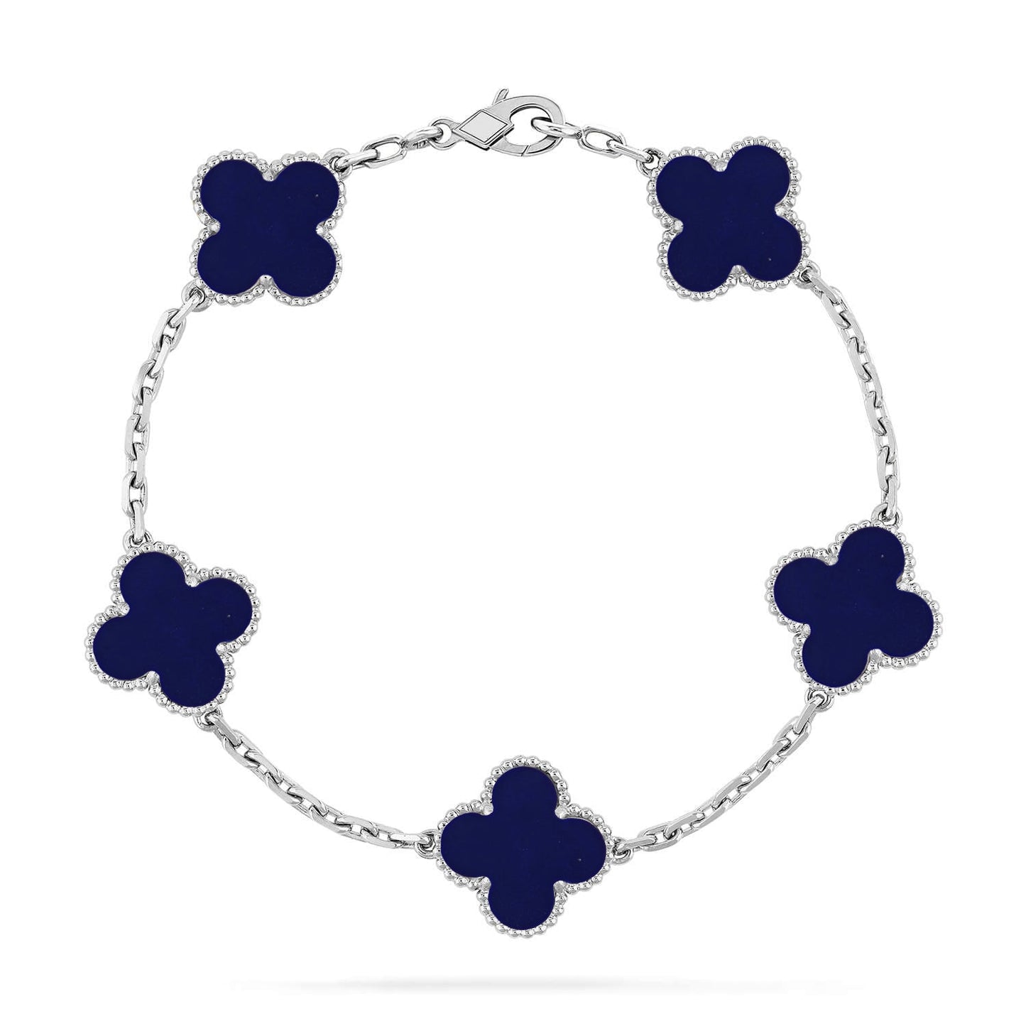 [Riva Jewelry]LUCKY CLOVER 5-MOTIF BRACELET - LAPIS LAZULI COLLECTION