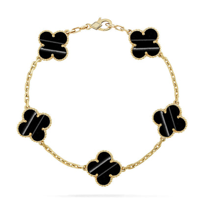[Riva Jewelry]LUCKY CLOVER 5-MOTIF BRACELET - PULSE STONE COLLECTION