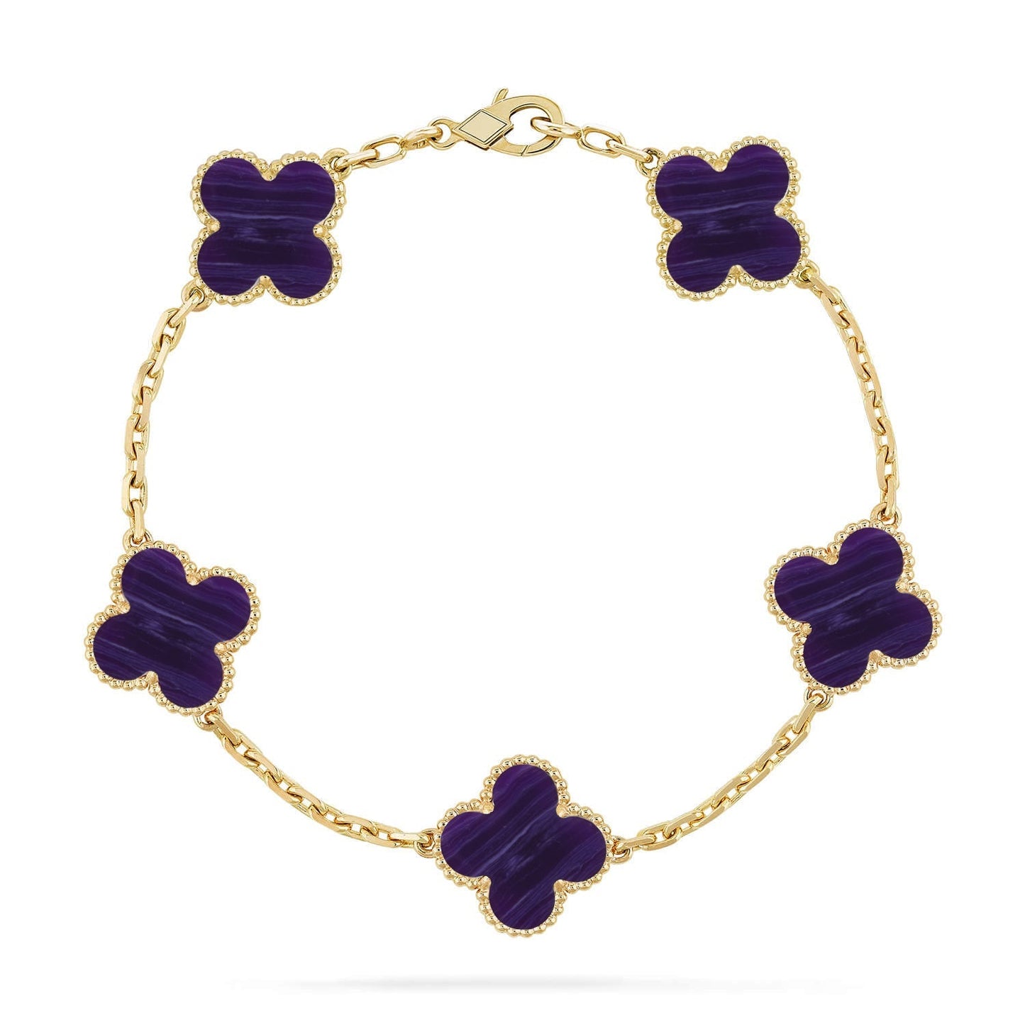 [Riva Jewelry]LUCKY CLOVER 5-MOTIF BRACELET - CHAROITE COLLECTION