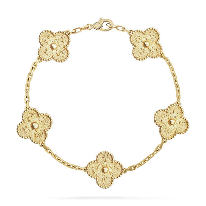 [Riva Jewelry]LUCKY CLOVER 5-MOTIF BRACELET - BRONZING