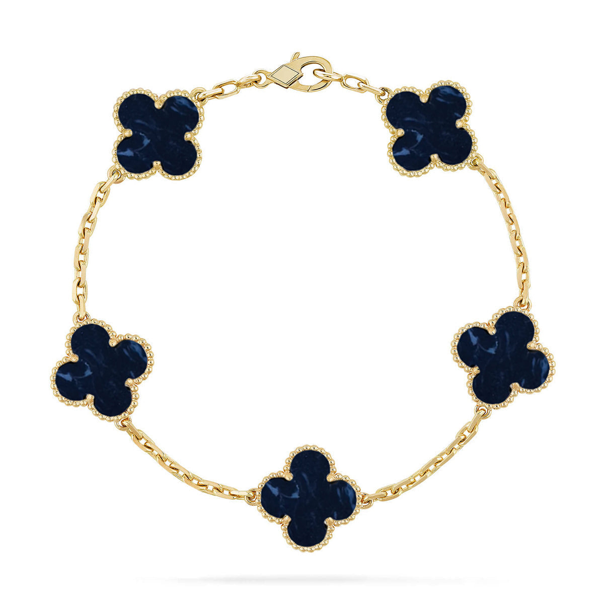 [Riva Jewelry]LUCKY CLOVER 5-MOTIF BRACELET - PIETERSITE COLLECTION