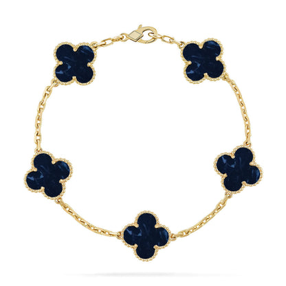 [Riva Jewelry]LUCKY CLOVER 5-MOTIF BRACELET - PIETERSITE COLLECTION