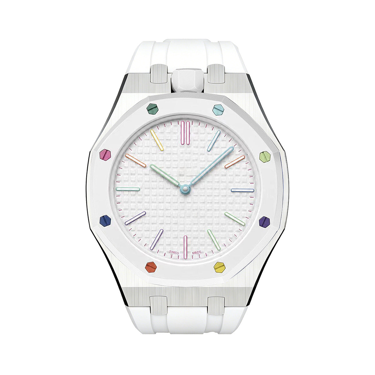 [Riva Jewelry]OAK POP WHITE STEEL SILICONE STRAP