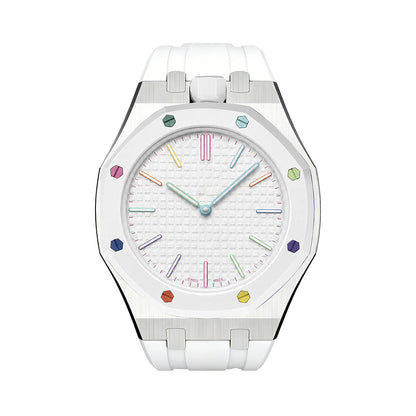 [Riva Jewelry]OAK POP WHITE STEEL SILICONE STRAP