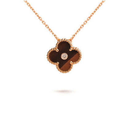 [Riva Jewelry]15MM CLOVER FLOWER DIAMOND PENDANT NECKLACE COLLECTION