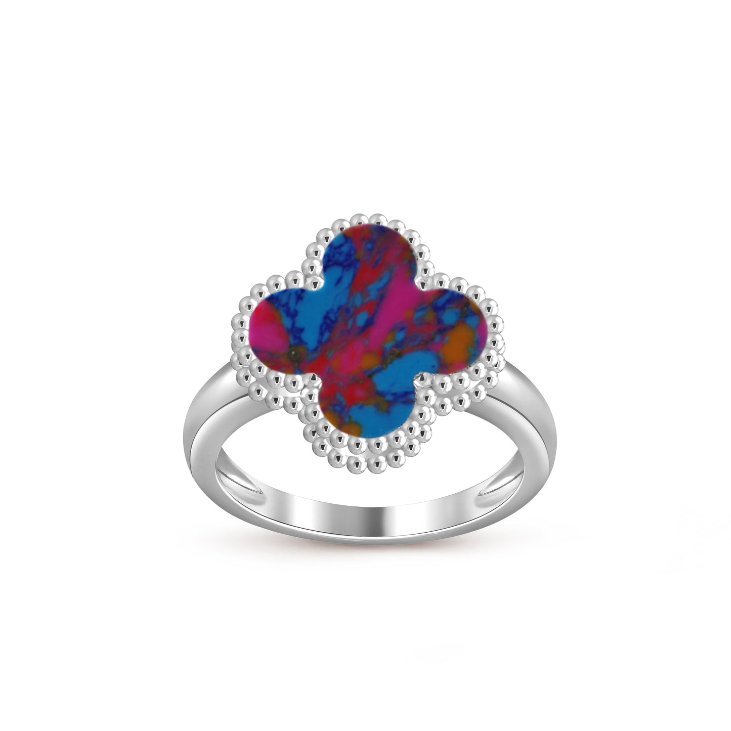 [Riva Jewelry]LUCKY CLOVER VINTAGE WHITE GOLD RING COLLECTION