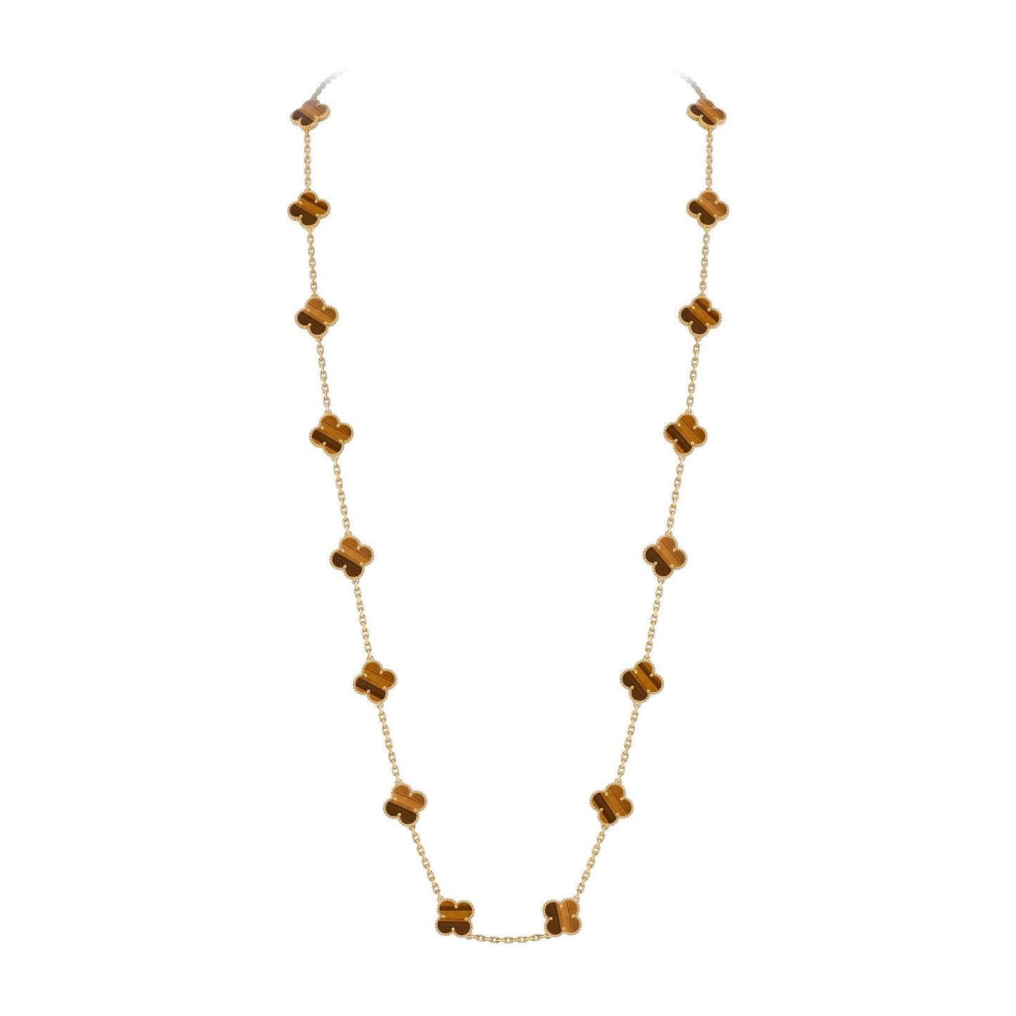 [Riva Jewelry]CLASSIC 20-MOTIF LUCKY CLOVER LONG NECKLACE GOLD COLLECTION