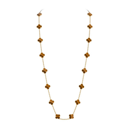 [Riva Jewelry]CLASSIC 20-MOTIF LUCKY CLOVER LONG NECKLACE GOLD COLLECTION