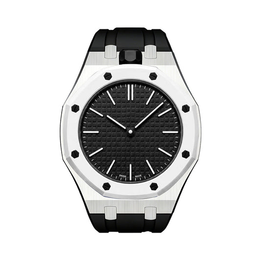 [Riva Jewelry]OAK POP BLACK STEEL SILICONE STRAP