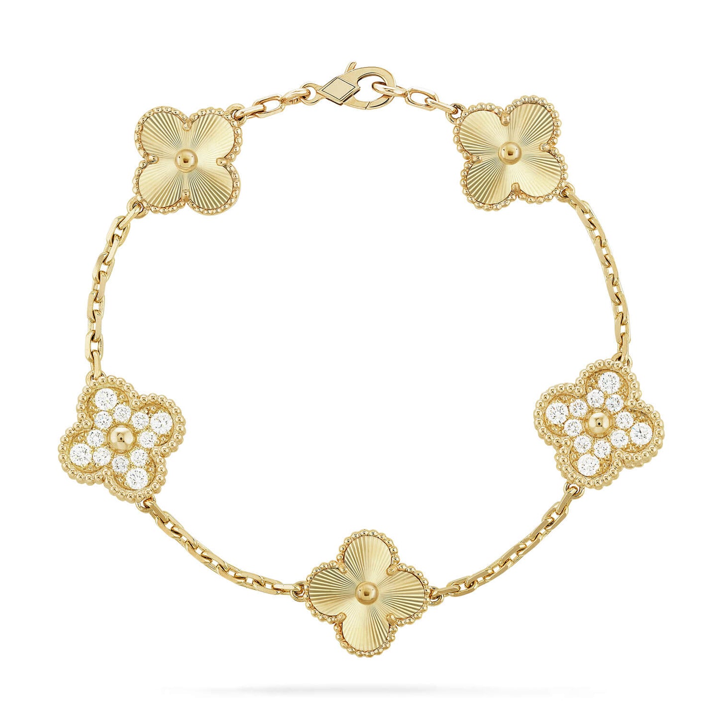[Riva Jewelry]LUCKY CLOVER 5-MOTIF BRACELET - LASER COLLECTION