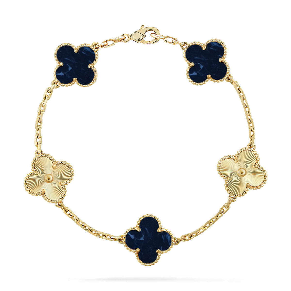 [Riva Jewelry]LUCKY CLOVER 5-MOTIF BRACELET - PIETERSITE COLLECTION