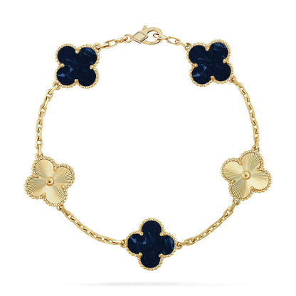 [Riva Jewelry]LUCKY CLOVER 5-MOTIF BRACELET - PIETERSITE COLLECTION