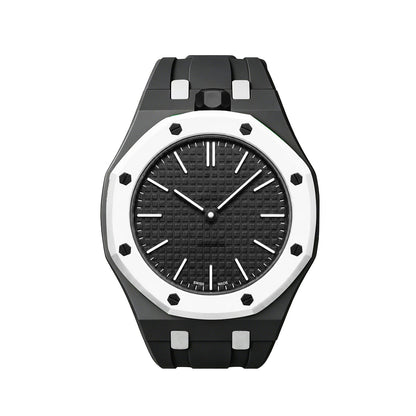 [Riva Jewelry]OAK POP EXCLUSIVE BLACK AND WHITE SILICONE STRAP