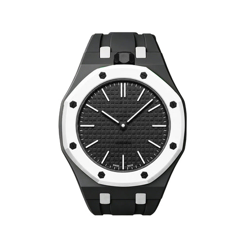 [Riva Jewelry]OAK POP EXCLUSIVE BLACK AND WHITE SILICONE STRAP