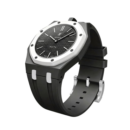 [Riva Jewelry]OAK POP EXCLUSIVE BLACK AND WHITE SILICONE STRAP