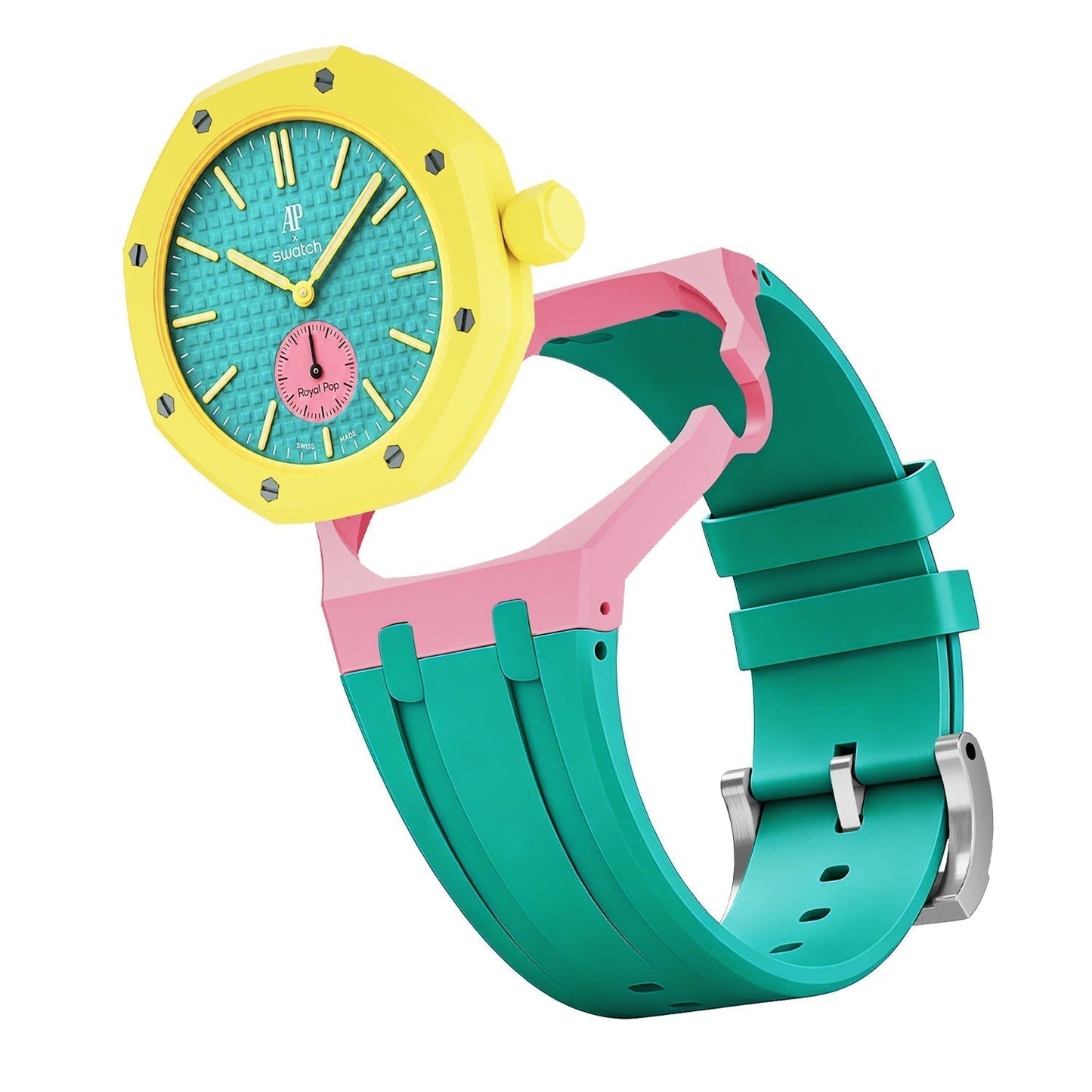 [Riva Jewelry]OAK POP EXCLUSIVE PINK AND GREEN SILICONE STRAP
