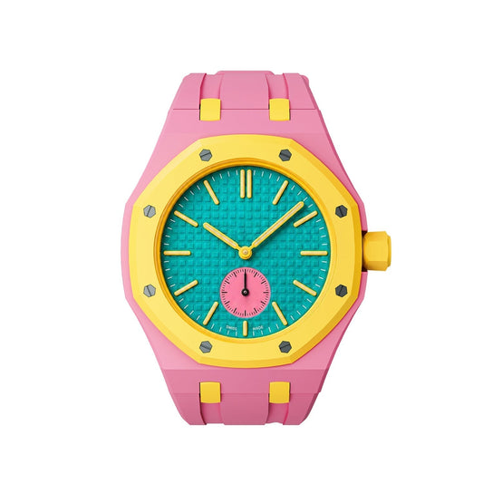 [Riva Jewelry]OAK POP EXCLUSIVE PINK AND YELLOW SILICONE STRAP
