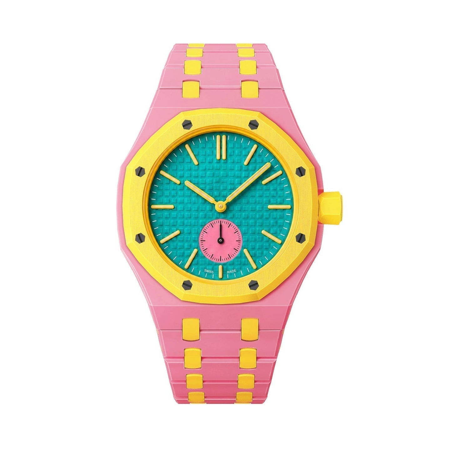 [Riva Jewelry]OAK POP EXCLUSIVE PINK AND YELLOW BIOCERAMIC STRAP