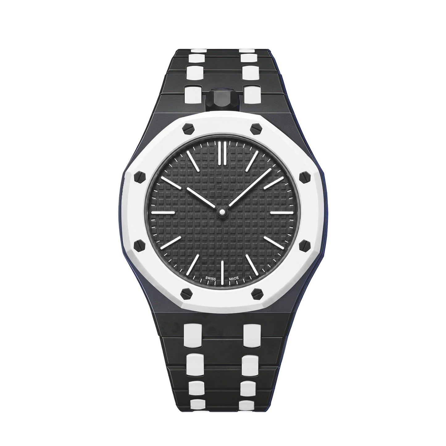 [Riva Jewelry]OAK POP EXCLUSIVE BLACK AND WHITE BIOCERAMIC STRAP