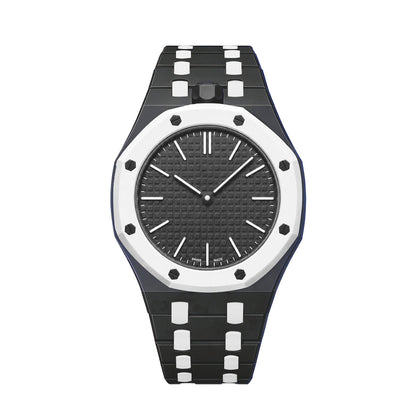 [Riva Jewelry]OAK POP EXCLUSIVE BLACK AND WHITE BIOCERAMIC STRAP