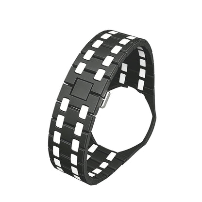 [Riva Jewelry]OAK POP EXCLUSIVE BLACK AND WHITE BIOCERAMIC STRAP