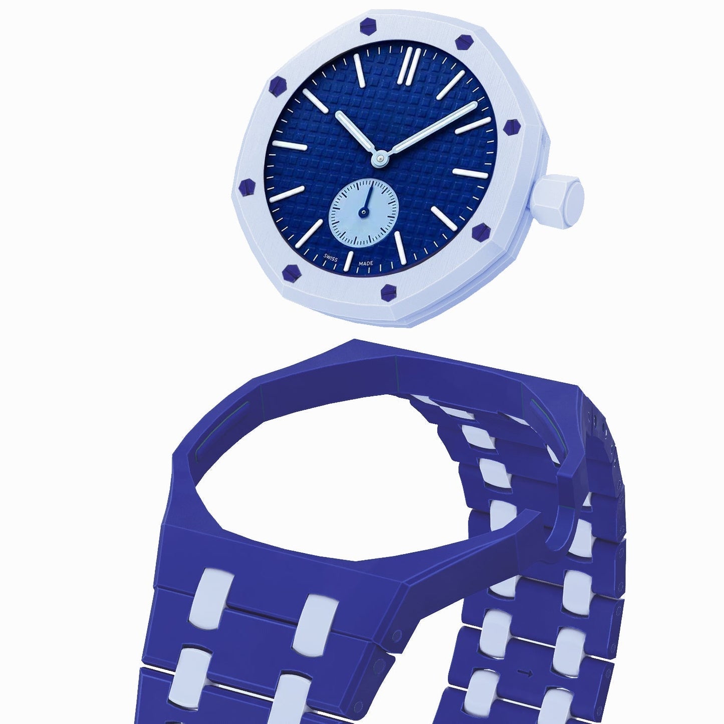 [Riva Jewelry]OAK POP EXCLUSIVE DARK BLUE AND LIGHT BLUE BIOCERAMIC STRAP