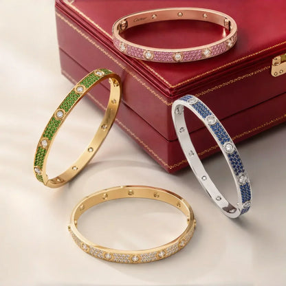 [Riva Jewelry]CLASSIC 6.1MM LOVE BRACELET 10-DIAMOND FULL PAVÉ