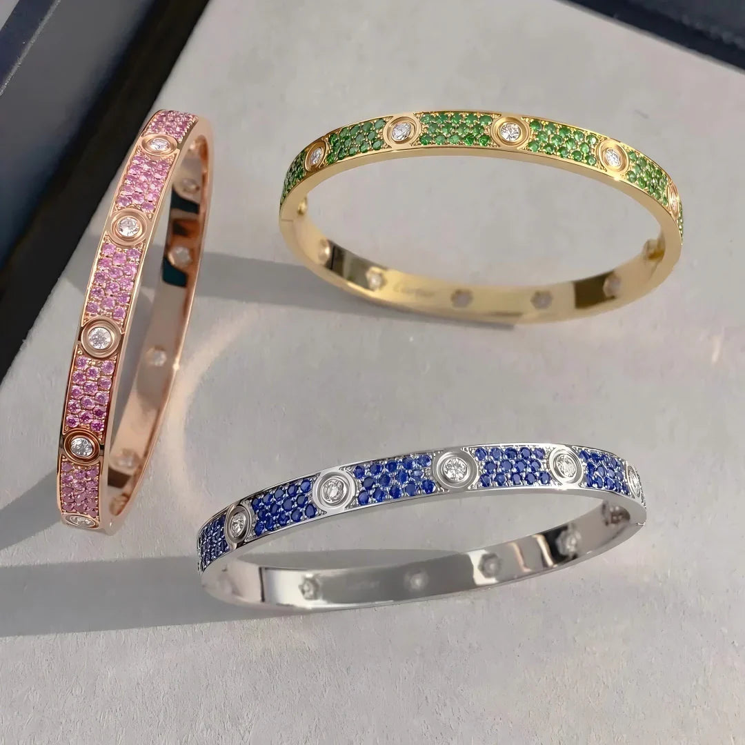 [Riva Jewelry]CLASSIC 6.1MM LOVE BRACELET 10-DIAMOND FULL PAVÉ