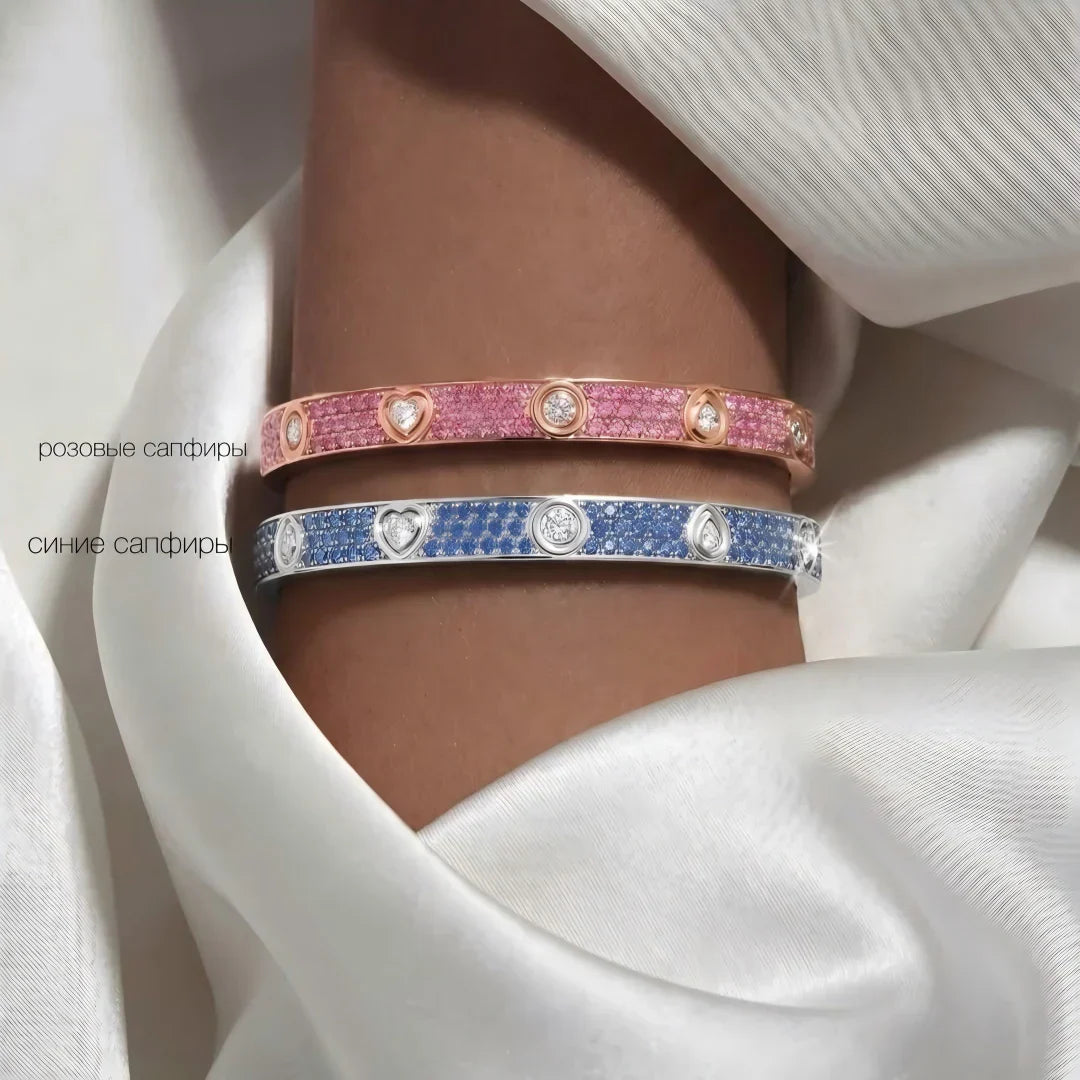 [Riva Jewelry]CLASSIC 6.1MM LOVE BRACELET 10-DIAMOND FULL PAVÉ
