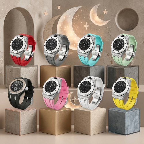 [Riva Jewelry]Royal Oak Pop Exclusive Steel Case & Silicone Strap With Cradle