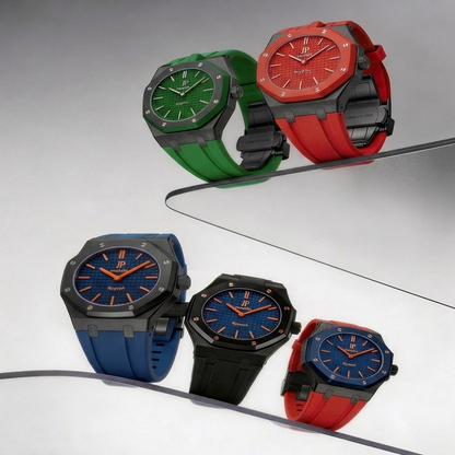[Riva Jewelry]OAK POP BLACK STEEL CASE & SILICONE STRAP