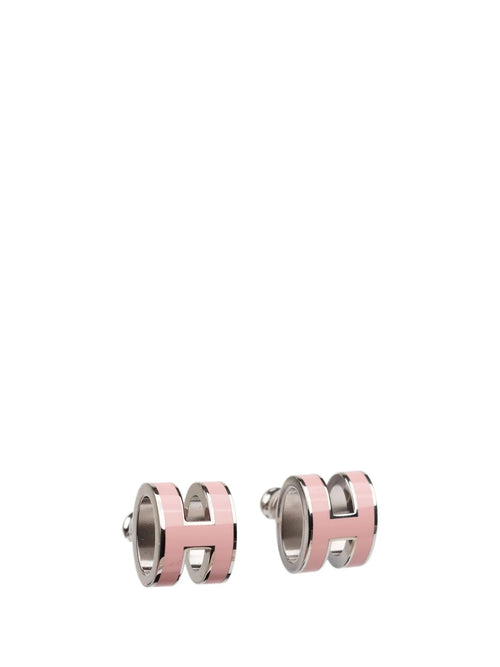 [Riva Jewelry]MINI POP H SILVER EARRINGS PINK