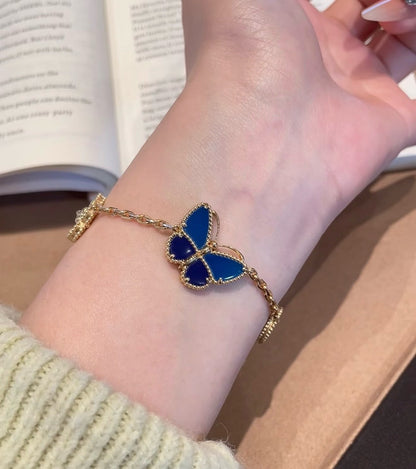 [Riva Jewelry]SPRING ENCHANTMENT BUTTERFLY & FLORAL CHARM BRACELET