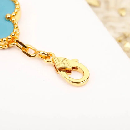 [Riva Jewelry]LUCKY CLOVER 5-MOTIF BRACELET - TURQUOISE COLLECTION