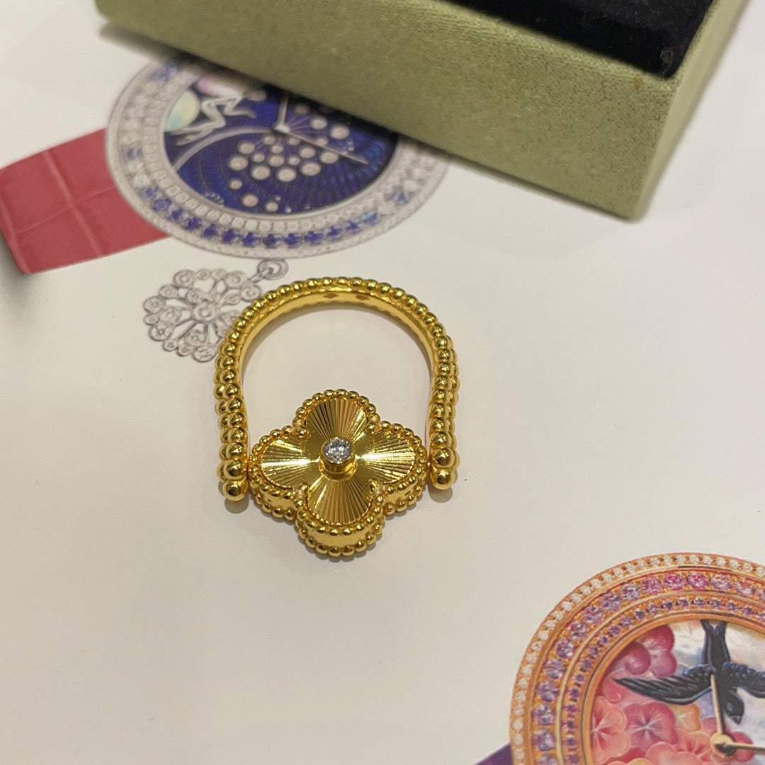 [Riva Jewelry]LUCKY CLOVER GOLD REVERSIBLE RING