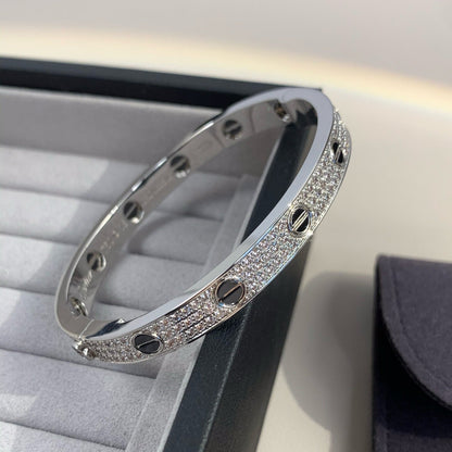 [Riva Jewelry]CLASSIC 6.1MM LOVE BANGLE - DIAMOND PAVÉ & BLACK CERAMIC