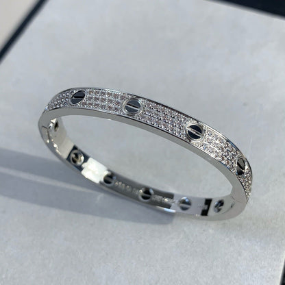 [Riva Jewelry]CLASSIC 6.1MM LOVE BANGLE - DIAMOND PAVÉ & BLACK CERAMIC