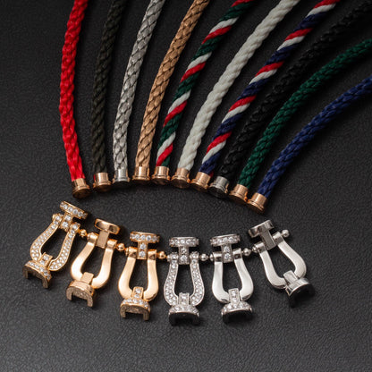 [Riva Jewelry]FORCE LARGE HORSESHOE HALF DIAMOND BRACELET - GOLD