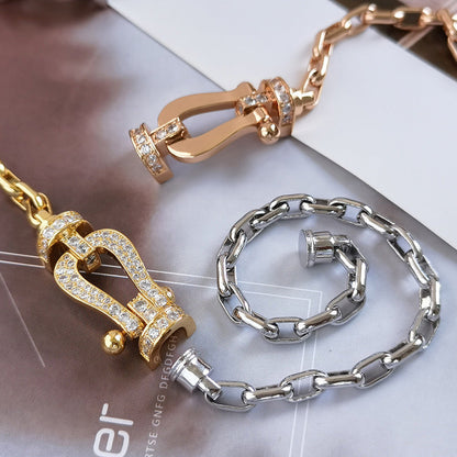 [Riva Jewelry]FORCE LARGE HORSESHOE CLASP METAL BRACELET
